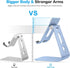 OMOTON Adjustable Tablet Stand for Desk, Upgraded Longer Arms for Greater Stability, T2 Tablet Holder with Hollow Design for Bigger Sized Phones a...
