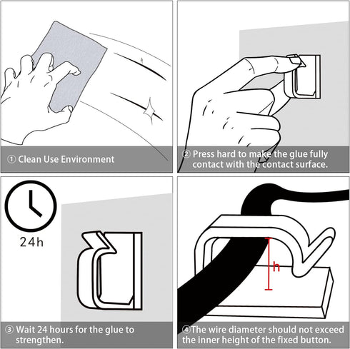 XHF 5/8” Adhesive Cord Clips White 60pcs, Cable Management Staples for Under Desk, Car, Wall, TV, PC, Ethernet...