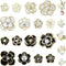 21Pcs Rhinestone Pearl Embellishments Mixed Colors Flower Imitation Pearl Alloy Flatback Cabochons Accessories Set for DIY Jewelry Making...