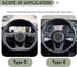 1 PC Car Steering Wheel Cover with 2 PCS Sewing Tool, 14.9In Durable Waterproof Leather Steering Wheel Protector, Universal Breathable Elastic Ste...