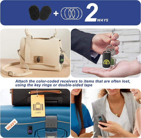 Key Finder with Thinner Receivers & Advanced Fabric Remote, Simjar 80dB+ RF Item Locator with 131ft Working Range Wireless Item Tracker Support Re...