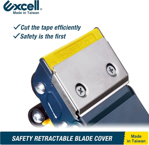 Excell Anti-Backflow Metal Packaging Tape Dispenser (2" Wide) for Packaging, Transportation, Moving and Box Sealing Carton (Tape Gun)...