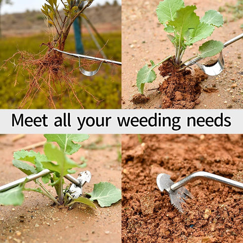 Hand Weeder Tool, Stainless Steel 2 Pcs Weeder Tool for Garden and Farm,Weeding Tool for Gardening,Garden Weeder, Weed Pulling Tool, Weed Puller T...