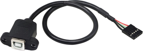 zdyCGTime Panel Mount USB 2.0 B Cable USB B Female to 5 pin Female Dupont Motherboard USB Header Cable (30cm/12inch)...