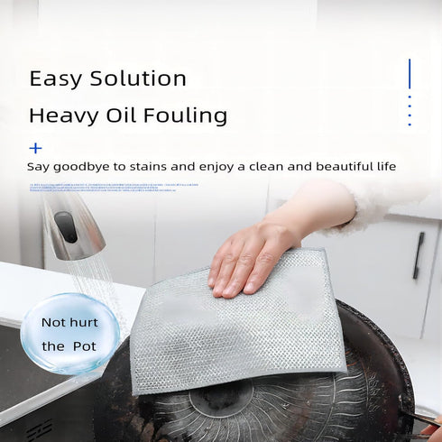 6 Pieces Double Multipurpose Wire Dishwashing Rag for Wet and Dry Dish, Multifunctional Non Scratch Wire Dishcloth, Kitchen Cleaning Rags (6-PCS)...