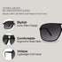 NYS Collection Square Aviator Sunglasses Womens Mens 70s Double Bridge Large Frame...