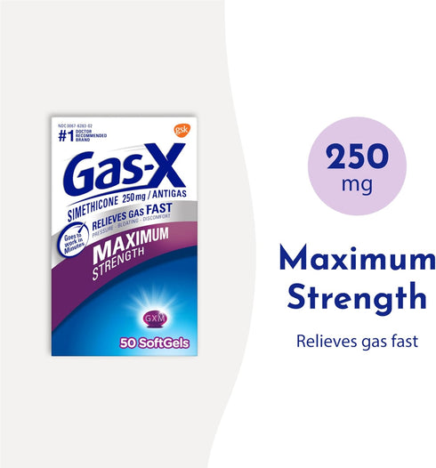 Gas-X Maximum Strength Gas Relief Softgels with Simethicone 250 mg - 30 Count...