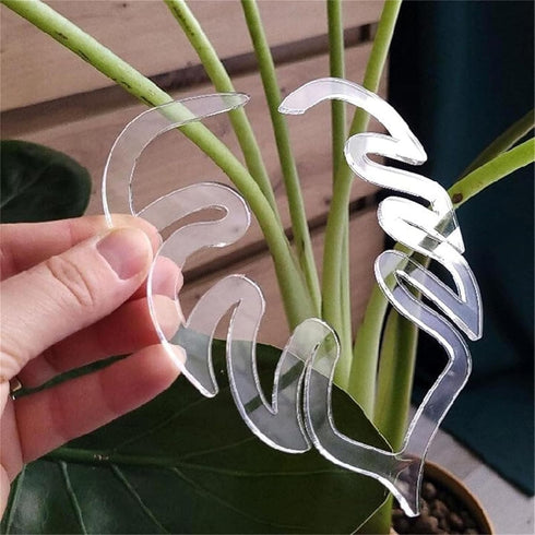 Turtle Shell Bamboo Clamp Set, Reusable Clear Plastic Plant Stem Support Holder, Plant Retaining Support for Outdoor and Indoor Plants, Including ...