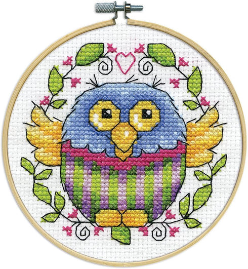 Design Works Crafts Hoop, Owl Counted Cross Stitch Kit...