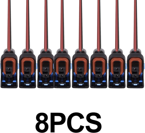 HiSport LS Truck Fuel Injector Connector Pigtail Wire Compatible with Mini Delphi Multec 2 (8 pack) OEM Tooling, Connector, Lock, Seals, & Termina...