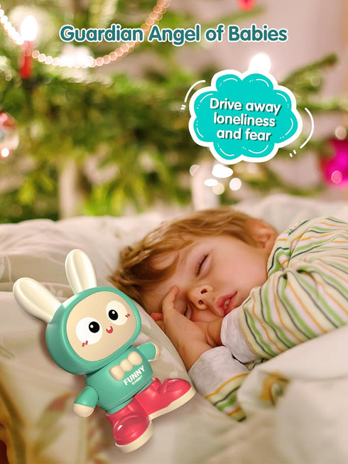 Crawling Rabbit Baby Toy Gifts, Infant Tummy Time Toys, Cute Dancing Walking Moving Babies Sensory Induction Rabbit with Light Up Music for 0-6 6-...