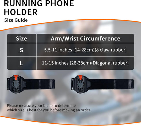 Armband Phone Holder 360° Rotation & Detachable, Compatible with iPhone 15/14/13/12/Pro/Pro ect., Samsung, and More Fits 4.7''-7.5'' Phones Ideal ...