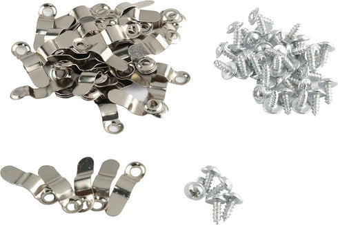 Frame Turn Button 50PCS Silver Metal Bent Bow Shape Picture Mirror Photo Frame Turnbuttons with 50PCS Screws Rotating Lock Turn Button Blackboard ...