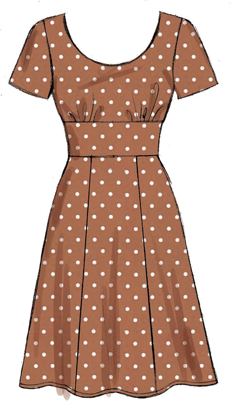 McCall Pattern Company McCall's Women's V-Neck Sleeveless, Short 3/4 Sleeve Dress Sewing Patterns, Sizes 6-14, 6-8-10-12-14, White...
