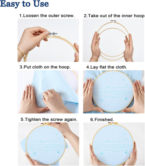 Embroidery Kit for Beginner Adults, Stamped Cross Stitch kits for Adults Beginners, Ocean Hand Embroidery Starter Needlepoint Kit, 2 Set Embroider...
