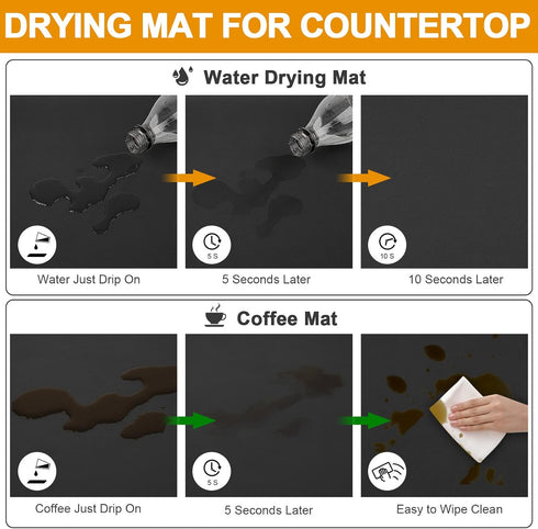 Dish Drying Mats for Kitchen Counter Coffee Mat Under Sink Mats for Kitchen Waterproof Dish Mat Drying Kitchen Mat Bar Mats for Countertop Coffee ...