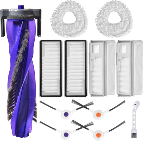 Replacement Parts for Narwal Freo X Ultra Robot Vacuum Cleaner Accessories Kit, 1 Brush Roller, 2 Hepa Filters, 2 Mopping Pads, 2 Disposable Dust ...