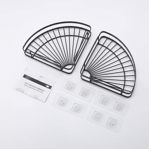 KES Shower Caddy Corner, Self-Adhesive Shower Corner Shelf, Stainless Steel Shower Organizer Matte Black 2 Pack, BSC219DF-BK-P2...