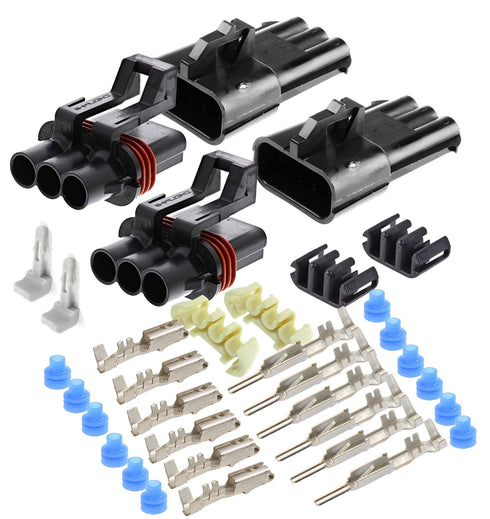 2-PACK, 30Amp (3-PIN) Metri-Pack Waterproof Connector Terminals and Seals 10-12 AWG...