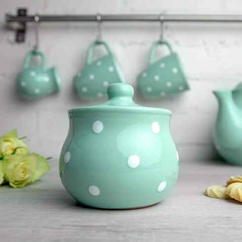 City to Cottage Ceramic Sugar Bowl with Lid, 10oz Sugar Contanier for Coffee Bar, Sugar Dispenser Bowl, Salt - Condiment Pot for Kitchen Counter, ...