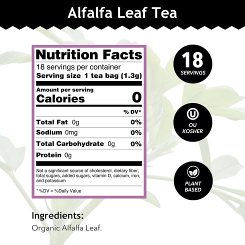 Buddha Teas - Alfalfa Leaf Tea - Herbal Tea - For Health & Wellbeing - With Vitamins, Minerals & Antioxidants - Clean Ingredients - Caffeine Free ...
