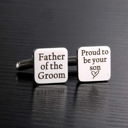 Father of The Groom Cufflinks, Father of The Groom Gift from Son for Wedding, Proud to be Your Son Cuff Links...