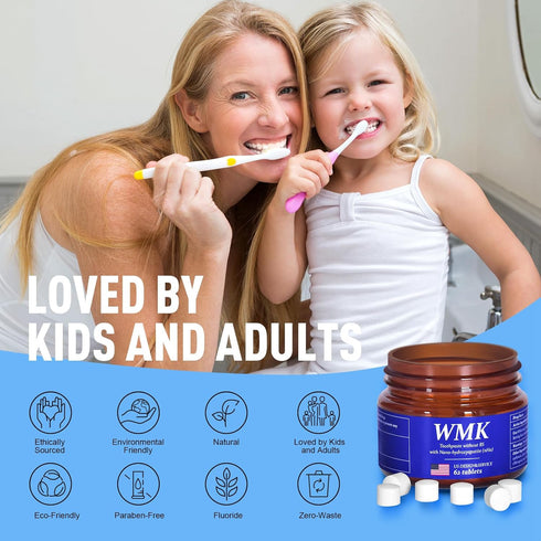 Natural Toothpaste Tablets with Nano-hydroxyapatite - Travel-Friendly Bite for On-The-Go Oral Care (62 Tablets per Box)...