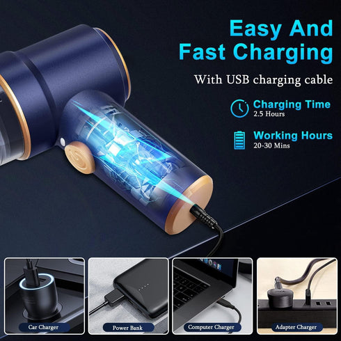 Handheld Car Vacuum Cleaner, 9000Pa Vacuum Cleaner and Air Duster, 120W High Power Wet and Dry Handheld Car Vacuum Cleaner with LED Light and Mult...