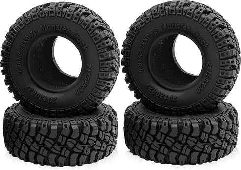MOHERO 4PCS Soft Rubber Mud Terrain Tires for 1/18 TRX4M Bronco Defender 1/24 Axial SCX24 RC Crawler Car (D Style)...