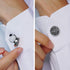 HONEY BEAR Round Retro Pattern Carved Print Button Covers Cufflinks for Men Ordinary Shirt...