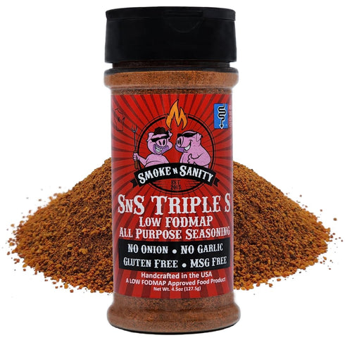 Smoke n Sanity SnS Triple S Certified Low FODMAP All Purpose Seasoning - Low FODMAP Foods - Contains No Garlic, No Onion - Gluten Free and Dairy F...