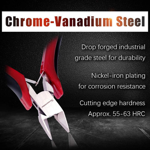 SPEEDWOX Diagonal Cutting Pliers Side Nippers 4 Inches Micro Wire Cutters Precision Plastic Nippers with Spring Mini Side Cutting Angled Head Fine...