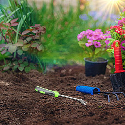 2Pcs Garden Hand Weeder Tool Dandelion Weed Puller Tool with Ergonomic Handle Stainless Steel Gardening Weeding Tools Garden Weed Removal Tool for...