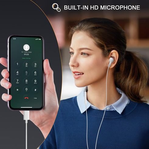USB C Headphones, Type C Earbuds for iPhone 15/15 Pro/ 15 Pro Max Samsung S24 Headphones with Microphone Noise Isolation Stereo Wired Earphones fo...