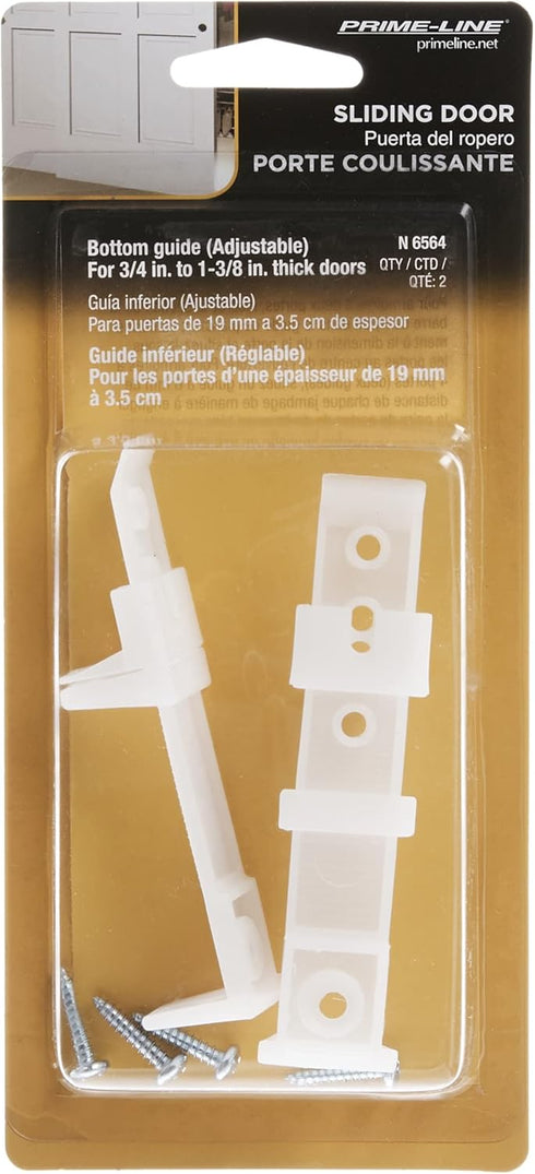 Prime-Line N 6564 Self-Adjusting By-Pass Door Bottom Guide (2 Pack)...