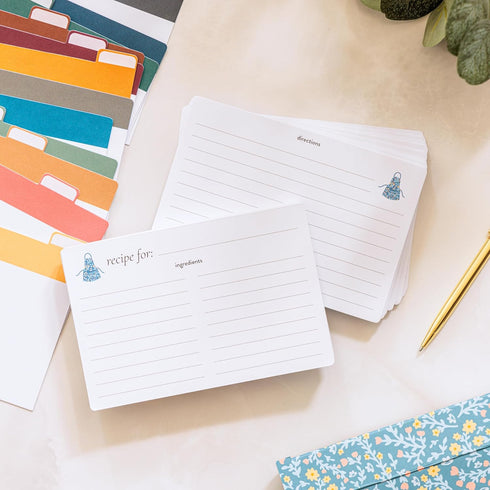 Blank Recipe Card Set | Pack of 50 Cards with Apron Design | 4"x6" Recipe Cards | Easy-to-Write On Cards for Family Recipes and Meal Planning - Id...