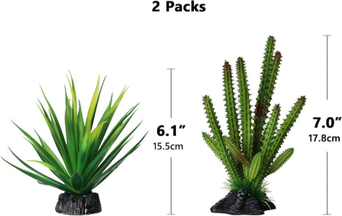 Emotionlite Aquarium Plants, Artificial Fish Tank Plastic Decorations Decor Plants Set Green 2 Packs...
