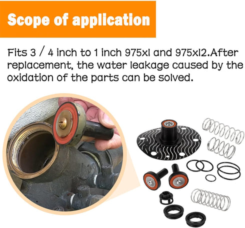 3/4"-1" Complete Repair Kit Fits Replace for Zurn Wilkins 975XL and 975XL2 Replacement?Complete Backflow Repair Kit...