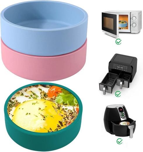 Silicone Air Fryer Egg Pan, Individual Egg Bite Maker Reusable Egg Molds, Microwave Egg Cooker, BPA Free Air Fryer Accessories, Dishwasher Safe, M...
