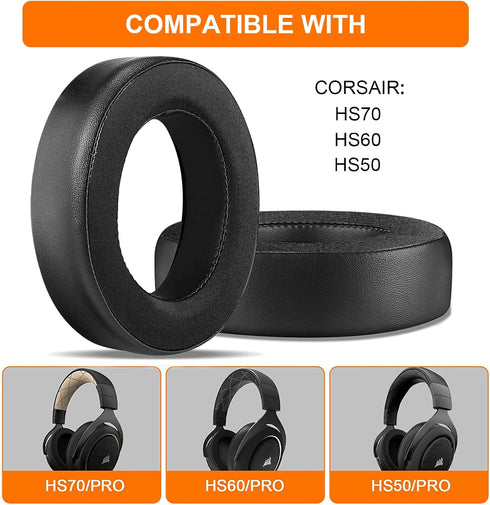 Replacement Ear Pads for Corsair HS70 Pro, GVOEARS Cooling-Gel Replacement Ear Cushion Headphone Memory Foam Earpads for Corsair HS70 HS60 HS50 Pr...