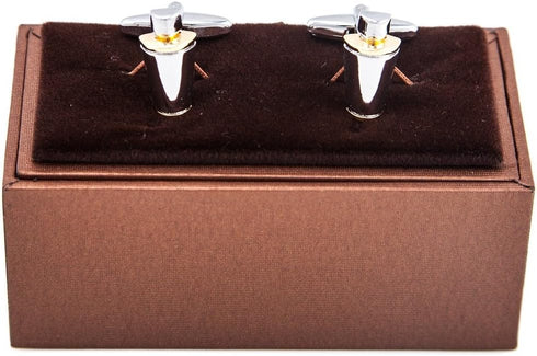 Martini Cocktail Shaker Mixed Drinks Bartender 2 Tone Pair Cufflinks in Presentation Gift Box & Polishing Cloth...