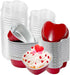 50Pcs Mini Heart Shaped Cake Pans with Lids,100 ml 3.4 oz Disposable Cupcake Cup Mini Aluminum Foil Baking Cups Ramekins Muffin Cupcake Liners for...