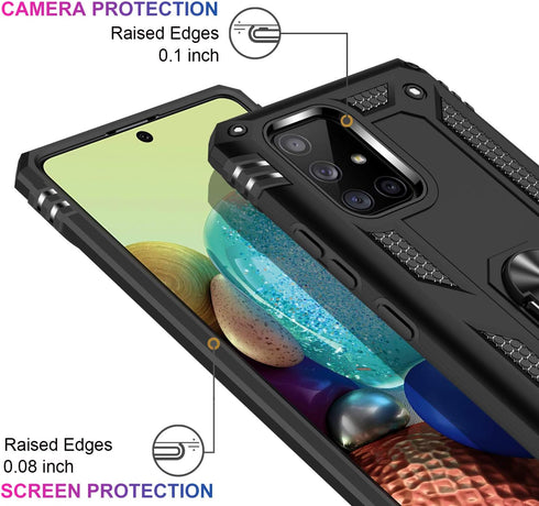 LUMARKE for Galaxy A71 5G Case with Screen Protector,Pass 16ft. Drop Tested Military Grade Protective Phone Cover with Magnetic Ring Kickstand Com...