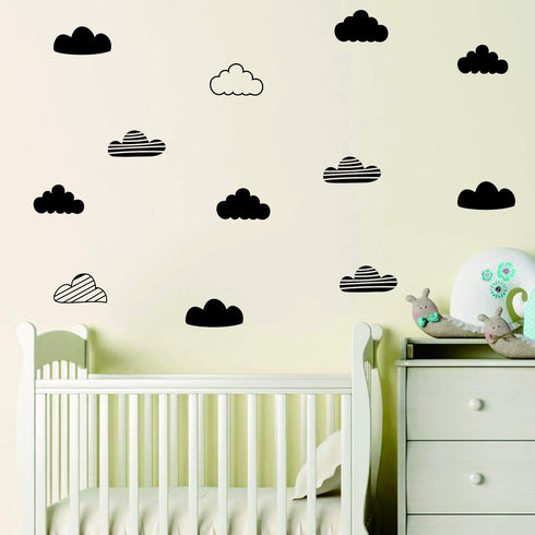 24 Pcs/Set Clouds Decal Vinyl Wall Sticker for Kids Room Nursery Decoration Boy Girl Child Bedroom Living Room Art Decor Home House Design Mural Y...
