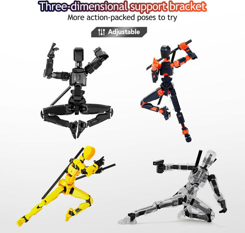 ?Assembled? T13 Action Figure, Samurai Style Titan 13 action figure Set with Bracket and 6 Weapons Dummy 13 action figure Nova 13 Lucky Multi-Join...