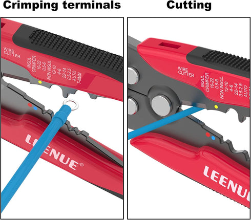Self Adjusting Wire Stripper 3 in 1, Auto Wire Stripper for 10 AWG to 22 AWG Speaker Wire, Electrical Wire Stripping Cable Cutting Crimping Tool...