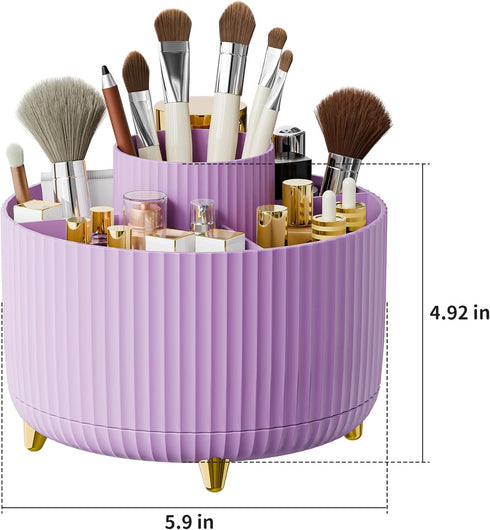 360° Rotate Makeup Brush Holder Organizer, Makeup Organizers Countertop, Makeup organization and Skincare Storage for Vanity, Desktop, Bathroom (P...
