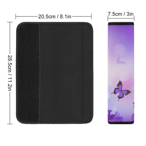 2 Pack Car Seat Belt Pad Cover Butterfly on Purple Flowers Pattern for Adults Kids, Universal Soft Safety Belt Shoulder Strap Cushion Protector fo...