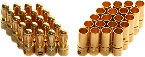 20 Pairs 3.5mm Male & Female Gold Banana Plug Bullet Connector Plug for RC Battery ESC Motor +1 Lipo Battery Strap...