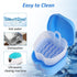 2 Pack Denture Case, Denture Cup Retainer Cleaner Case Denture Cups for Soaking Dentures False Teeth Container Portable Retainer Case with Srainer...